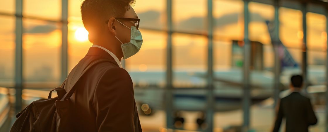 Person walking through airport