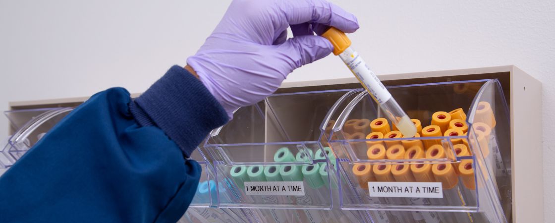 Nurse holding test tube