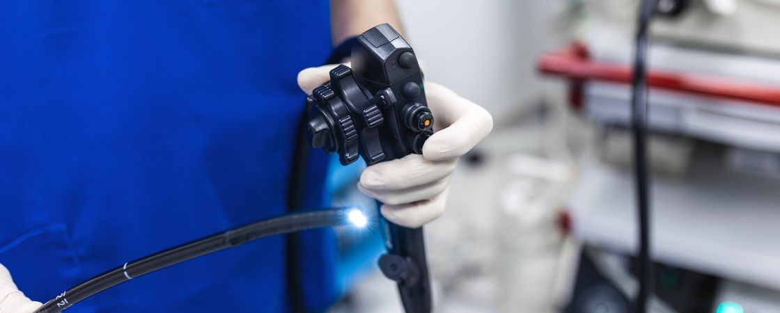 Nurse holding endoscopy tool