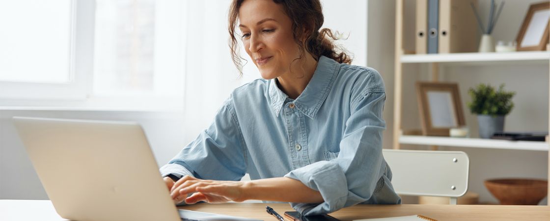 Woman using computer