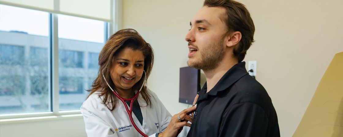 Doctor examining patient