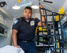 EMT in ambulance