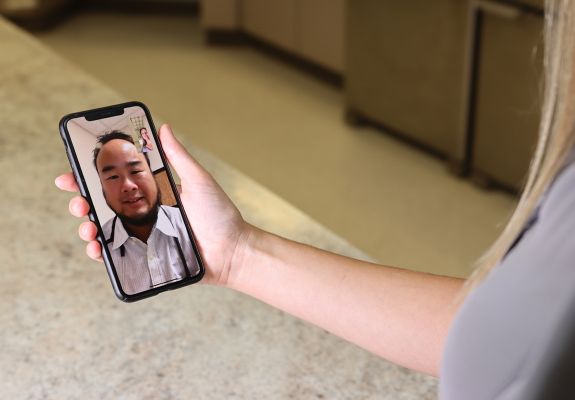 Patient on Telehealth call on cell phone