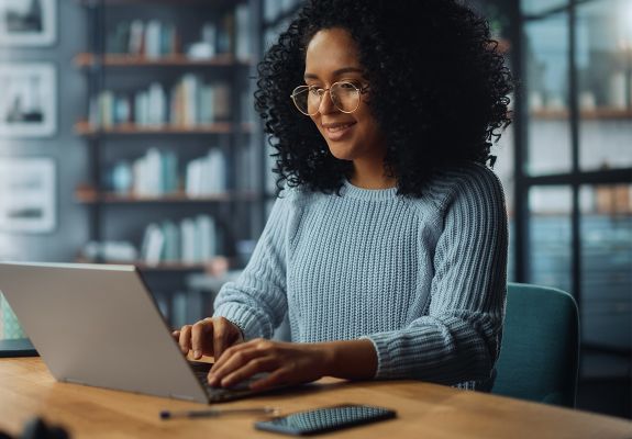 Woman using computer