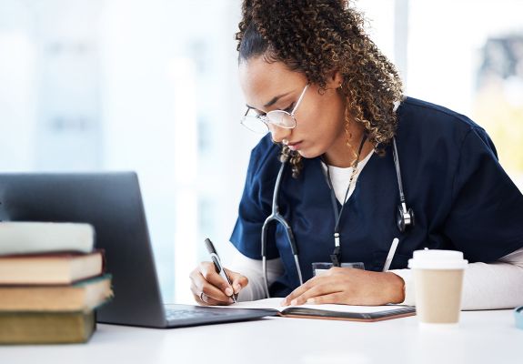 Nurse taking notes