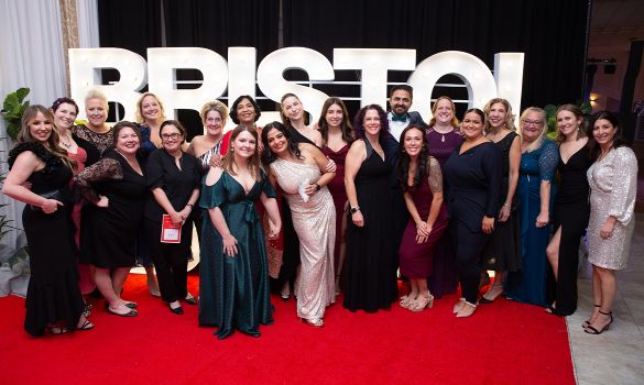 Group in formal wear at Bristol Hospital Ball